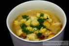 Recept Kapustová polévka s uzeninou - kapustová polévka se smaženou houskou - návrh na servírování
